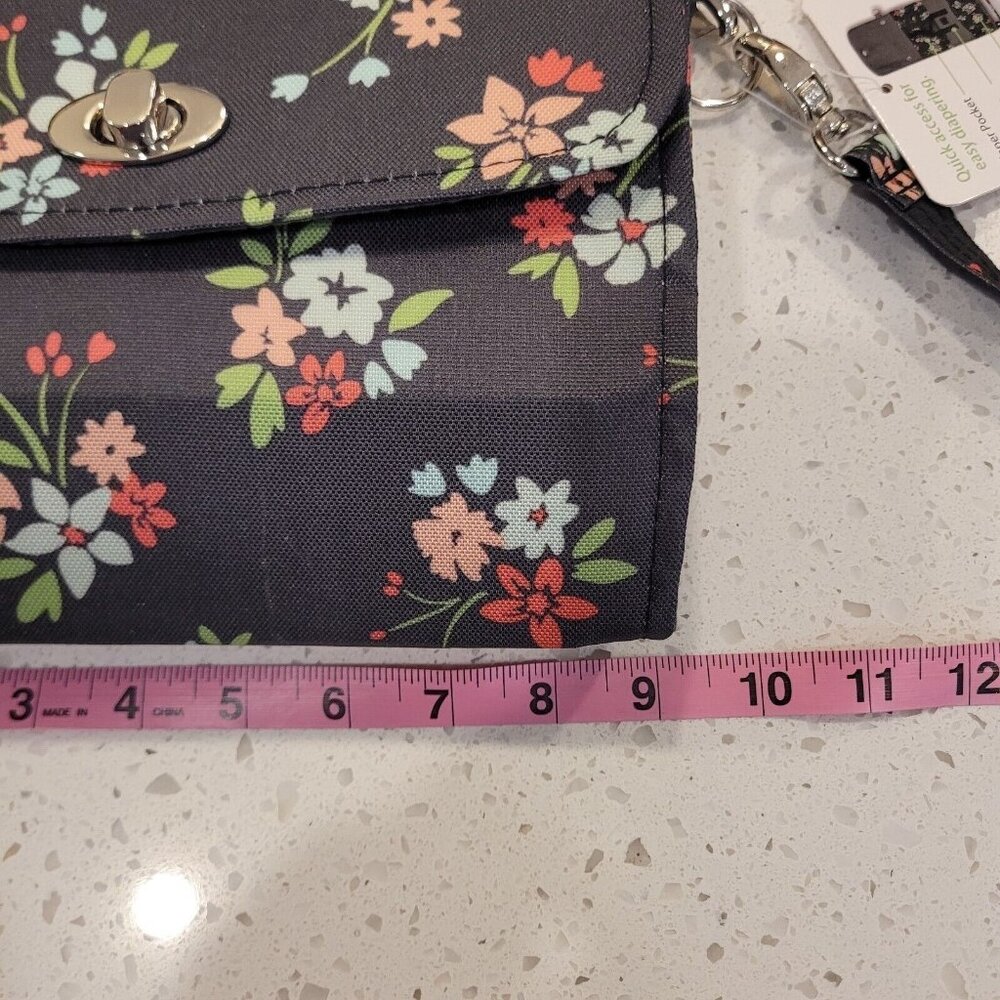 NWT LillyBit Floral Diaper Bag Organizer Crossbody Wristlet Clutch Baby Bag - Picture 6 of 6